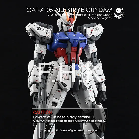 G-Rework 1/100 GAT-X105 Aile Strike Gundam Custom Decals - Artrovo Gundam