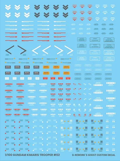 G-Rework 1/100 Gundam Kimaris Trooper Custom Decals - Artrovo Gundam