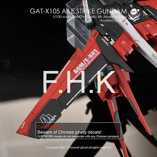 G-Rework 1/100 GAT-X105 Aile Strike Gundam Custom Decals - Artrovo Gundam