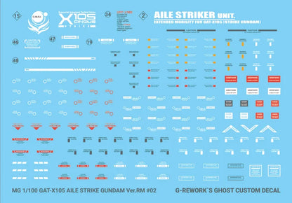 G-Rework 1/100 GAT-X105 Aile Strike Gundam Custom Decals - Artrovo Gundam