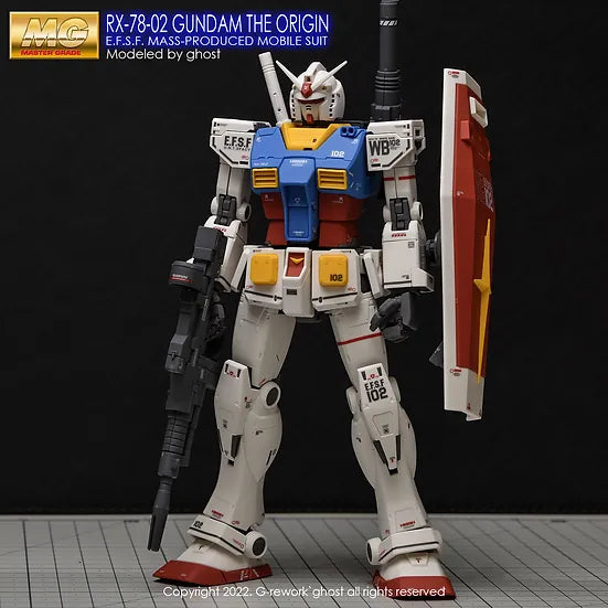 G-Rework 1/100 MG The Origin Gundam RX-78-2 Custom Decals - Artrovo Gundam