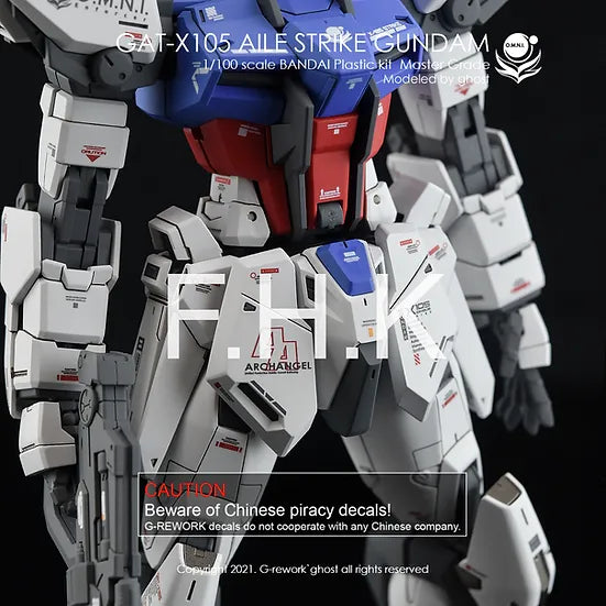 G-Rework 1/100 GAT-X105 Aile Strike Gundam Custom Decals - Artrovo Gundam