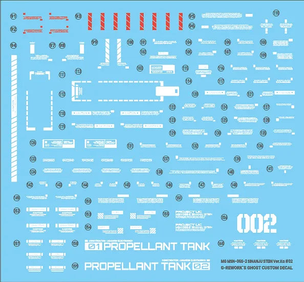 G-Rework 1/100 MG Sinanju Stein Narrative Ver.Ka Custom Decals - Artrovo Gundam