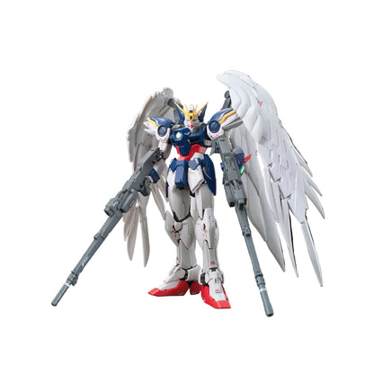 Model kit of a robot with large wings on a black background, featuring Sotsu-Sunrise branding.