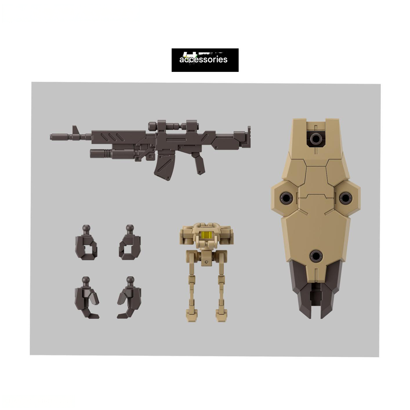 Bandai 1/144 30MM eEXM-9 Baskyrotto (Brown) Model Kit - Image 8 of 10