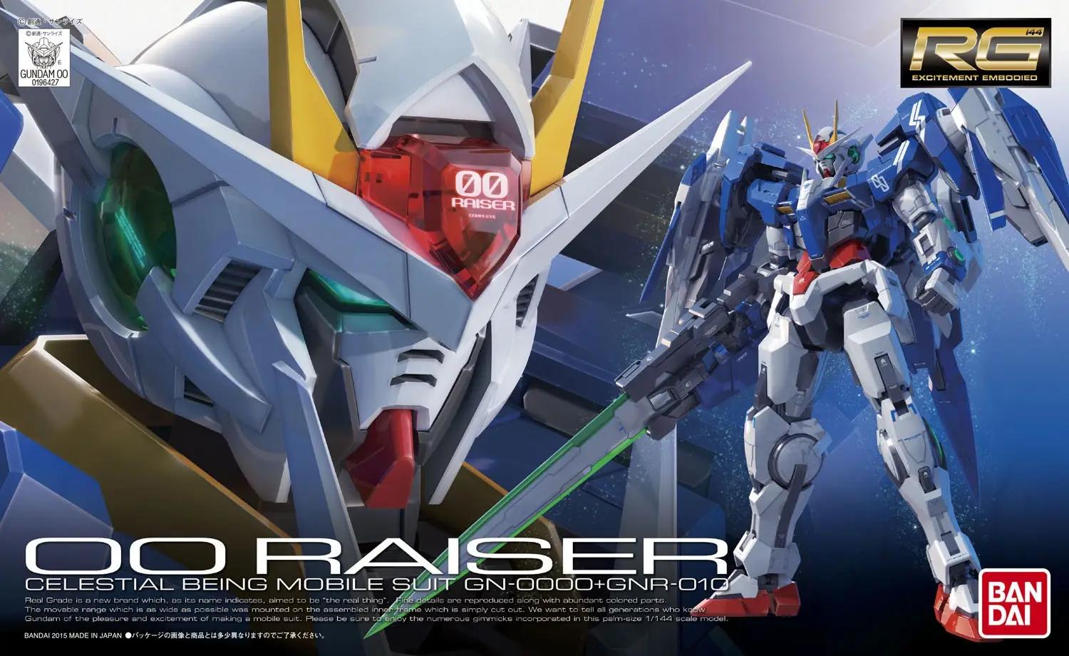 Bandai 1/144 RG GN-0000 + GNR-010 00 Raiser Model Kit