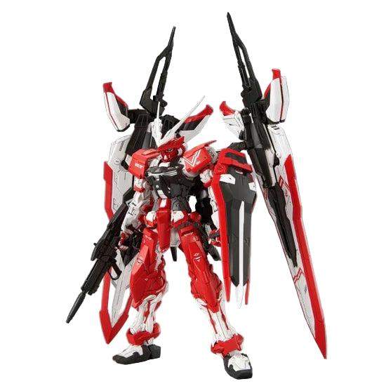 Red and black robot model on a gray background