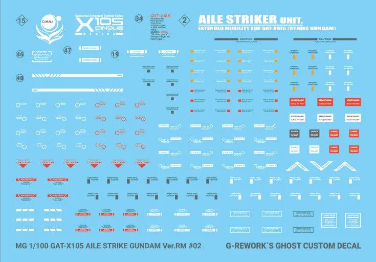 G-Rework 1/100 GAT-X105 Aile Strike Gundam Custom Decals - Artrovo Gundam
