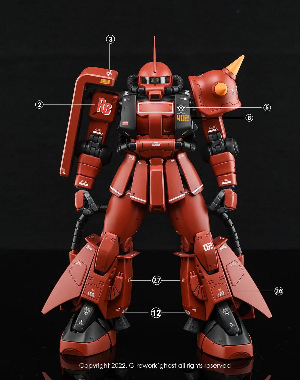 G-Rework 1/100 Johnny Ridden’s Zaku II 2.0 Custom Decals - Image 4 of 8