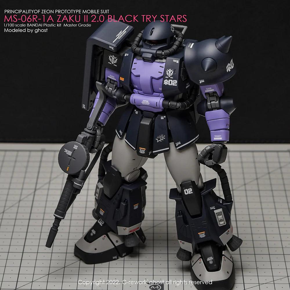 G-Rework 1/100 MG Black Tri-Stars Zaku II Custom Decals