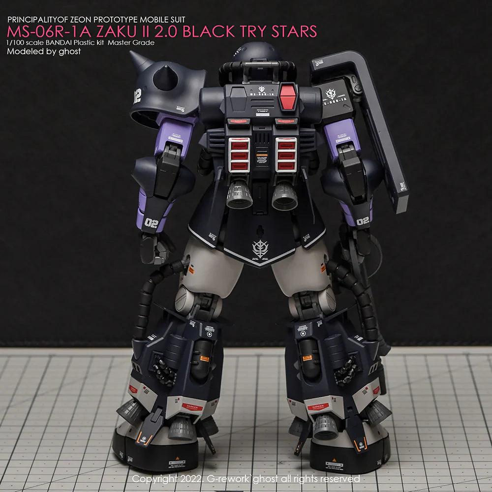 G-Rework 1/100 MG Black Tri-Stars Zaku II Custom Decals