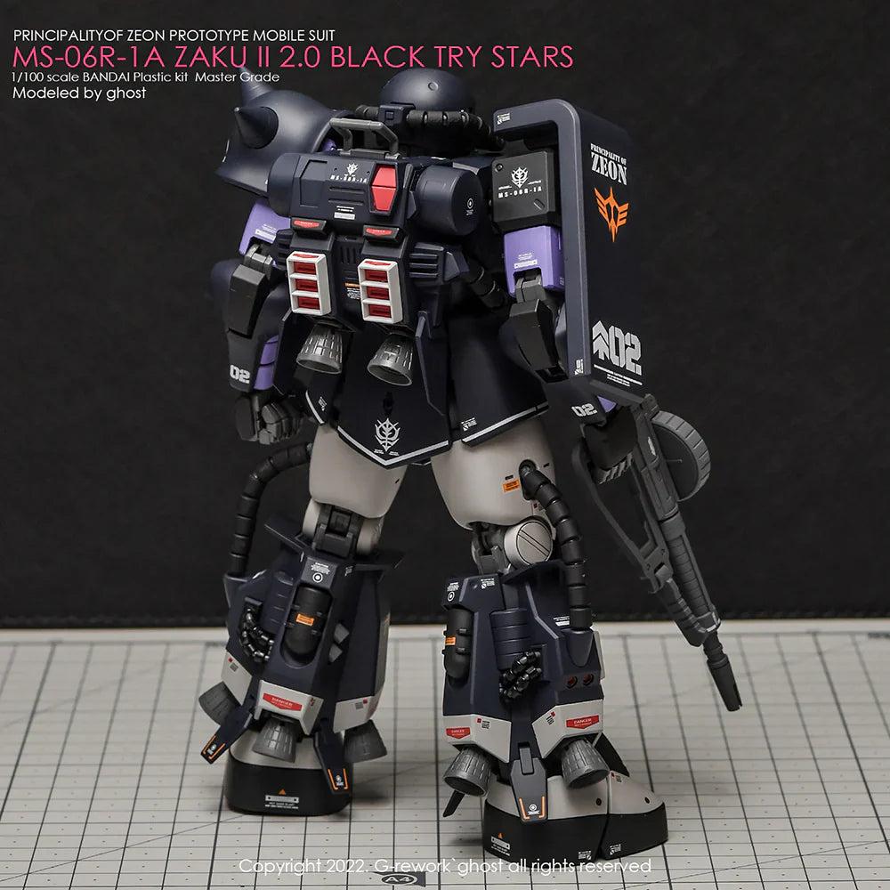 G-Rework 1/100 MG Black Tri-Stars Zaku II Custom Decals
