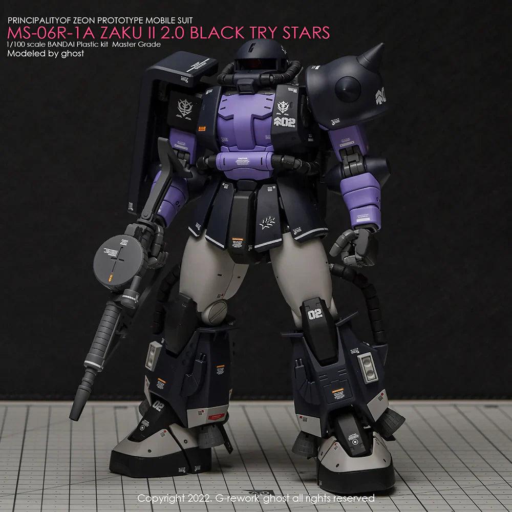 G-Rework 1/100 MG Black Tri-Stars Zaku II Custom Decals