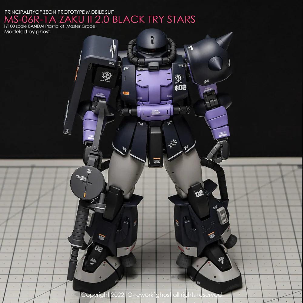 G-Rework 1/100 MG Black Tri-Stars Zaku II Custom Decals