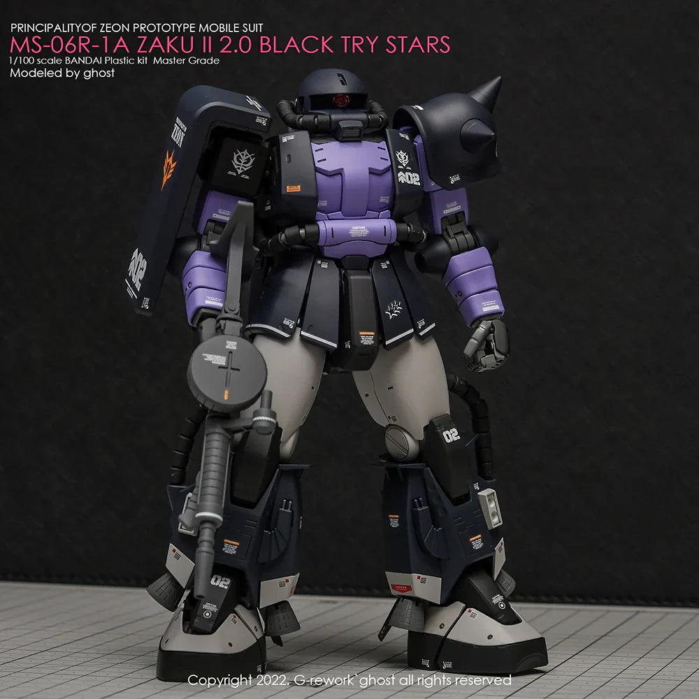 G-Rework 1/100 MG Black Tri-Stars Zaku II Custom Decals