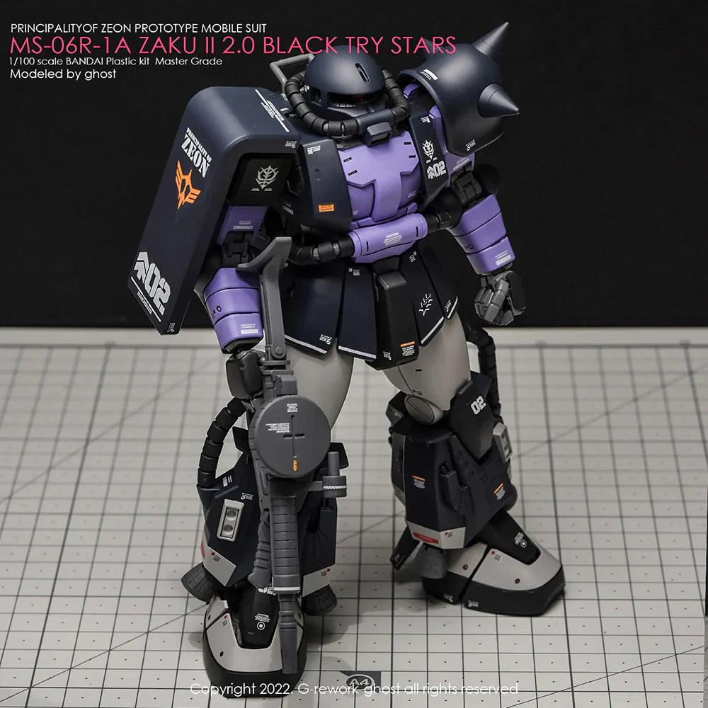 G-Rework 1/100 MG Black Tri-Stars Zaku II Custom Decals
