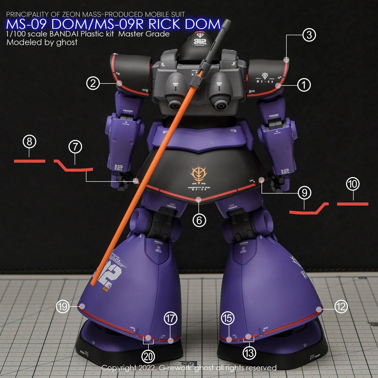 G-Rework 1/100 MG Dom 1.5/Rick Dom 1.5 (Select) Custom Decals