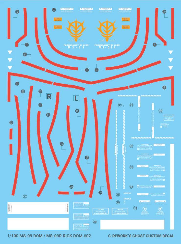 G-Rework 1/100 MG Dom 1.5/Rick Dom 1.5 (Select) Custom Decals