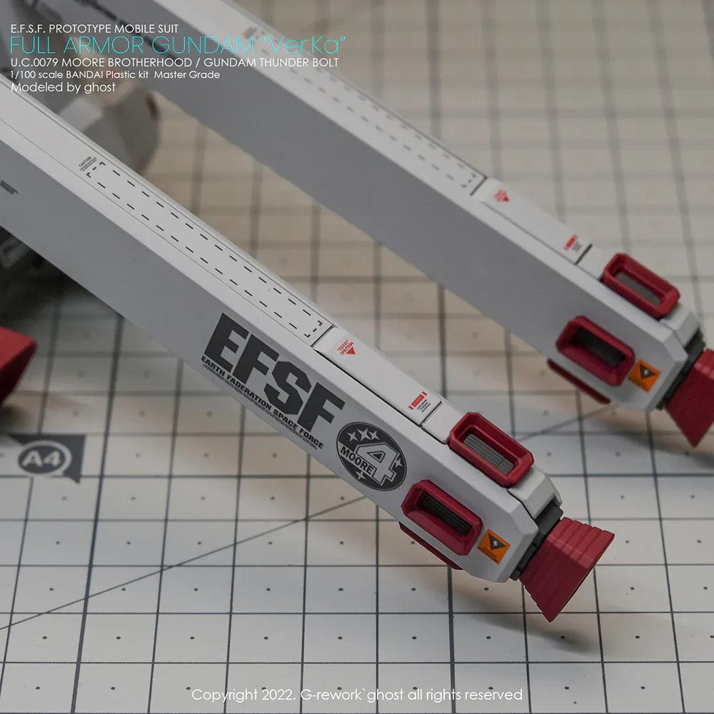 G-Rework 1/100 MG Full Armor Gundam Ver. Ka [Gundam Thunderbolt] Custom Decals