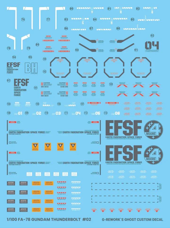 G-Rework 1/100 MG Full Armor Gundam Ver. Ka [Gundam Thunderbolt] Custom Decals