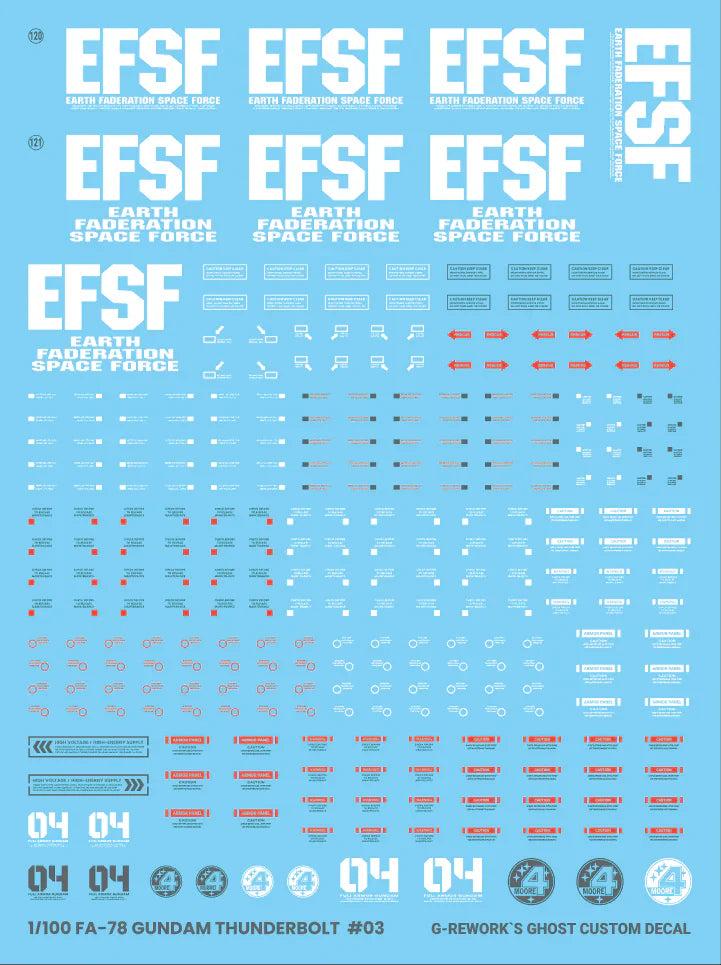 G-Rework 1/100 MG Full Armor Gundam Ver. Ka [Gundam Thunderbolt] Custom Decals