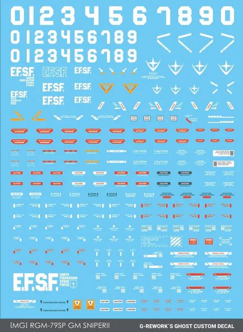 G-Rework 1/100 MG GM Sniper II Custom Decals - Image 2 of 14