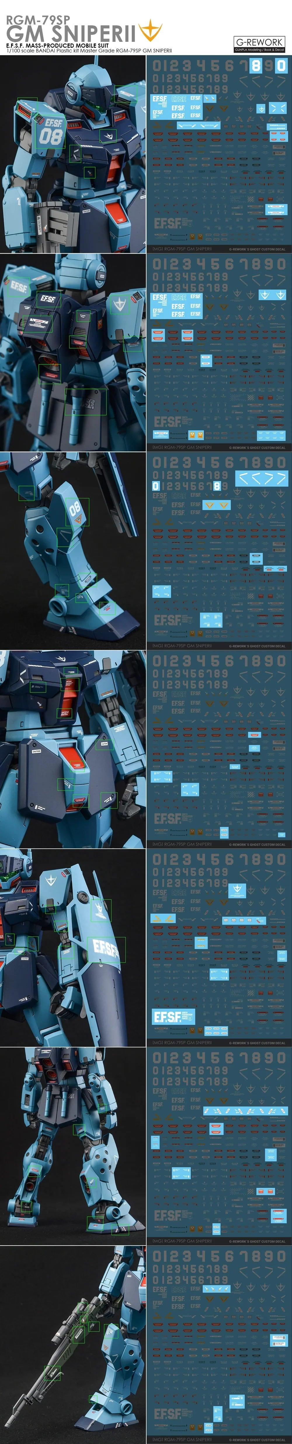 G-Rework 1/100 MG GM Sniper II Custom Decals - Image 4 of 14