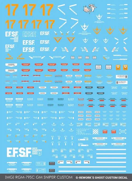G-Rework 1/100 MG RGM-79SC GM Sniper Custom Decals - Image 2 of 11