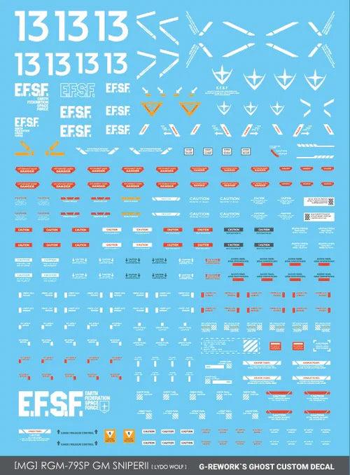 G-Rework 1/100 MG RGM-79SC GM Sniper Lydo Wolf Custom Decals - Image 2 of 9