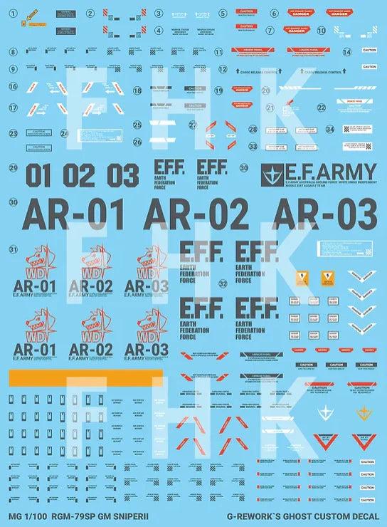 G-Rework 1/100 MG RGM-79SP GM Sniper II [White Dingo] Custom Decals - Image 2 of 9