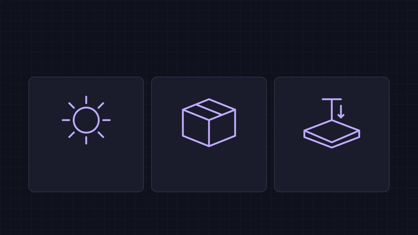 Line illustrations representing environment, handling, and display-support geometry.