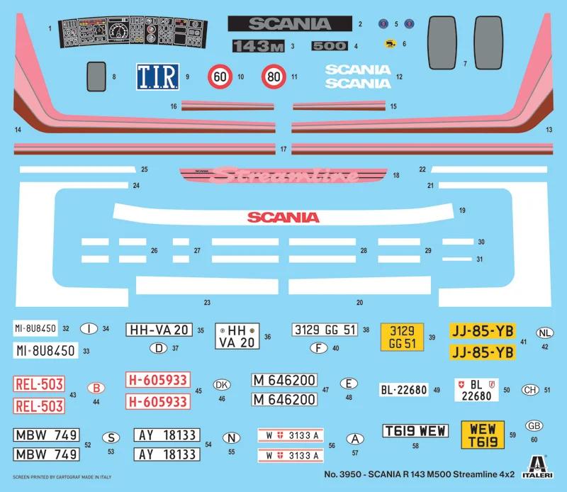 Italeri 1/24 Scania R143m 500 Streamline 4x2 Model Kit — official product photo 2
