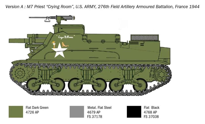 Italeri 1/35 M-7 Priest Self Propelled Howitzer Model Kit — official product photo 4