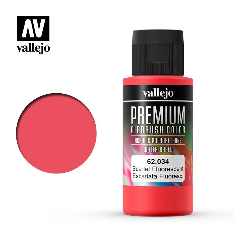 Vallejo Premium Color Scarlet Fluorescent 60ml — product photo