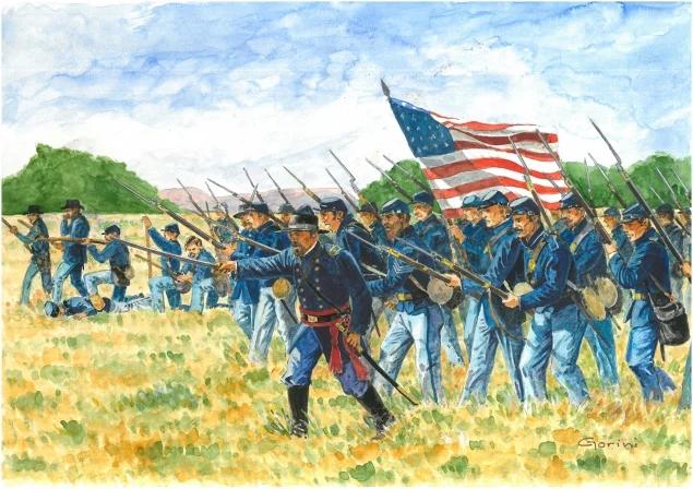 Italeri 1/72 Amer Civil War Union Inf Model Kit — box art