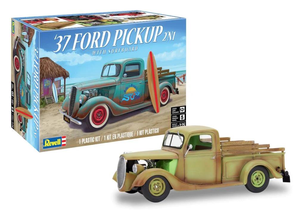 Revell 1/25 37 Ford Pickup 2n1 W Surfboard Model Kit — box art