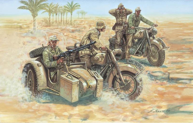 Italeri 1/72 WW-II German Motorcycle Model Kit — official product photo 1
