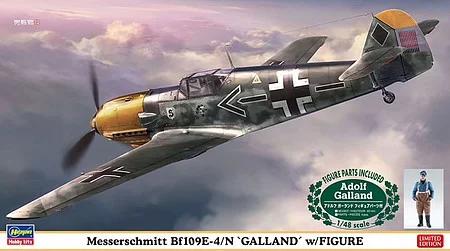 Hasegawa 1/48 Messerschmitt Bf109e-4 N Galland Model Kit — box art