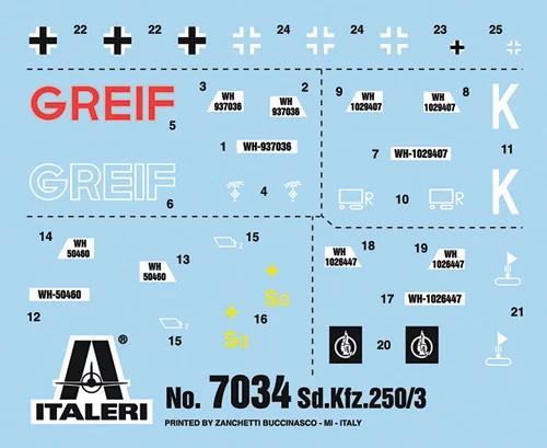 Italeri 1/72 SD Kfz 250 3 Model Kit — official product photo 2