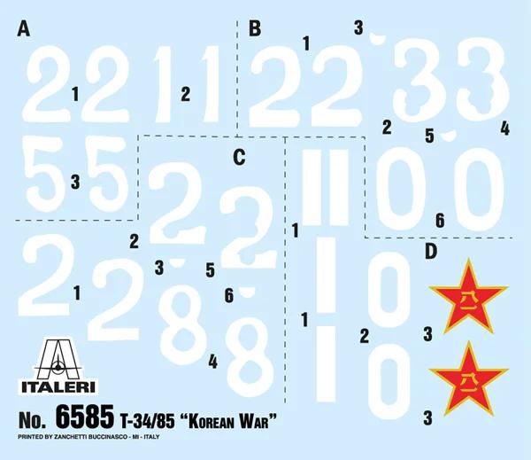 Italeri 1/35 T-34 85 Korean War Model Kit — official product photo 2