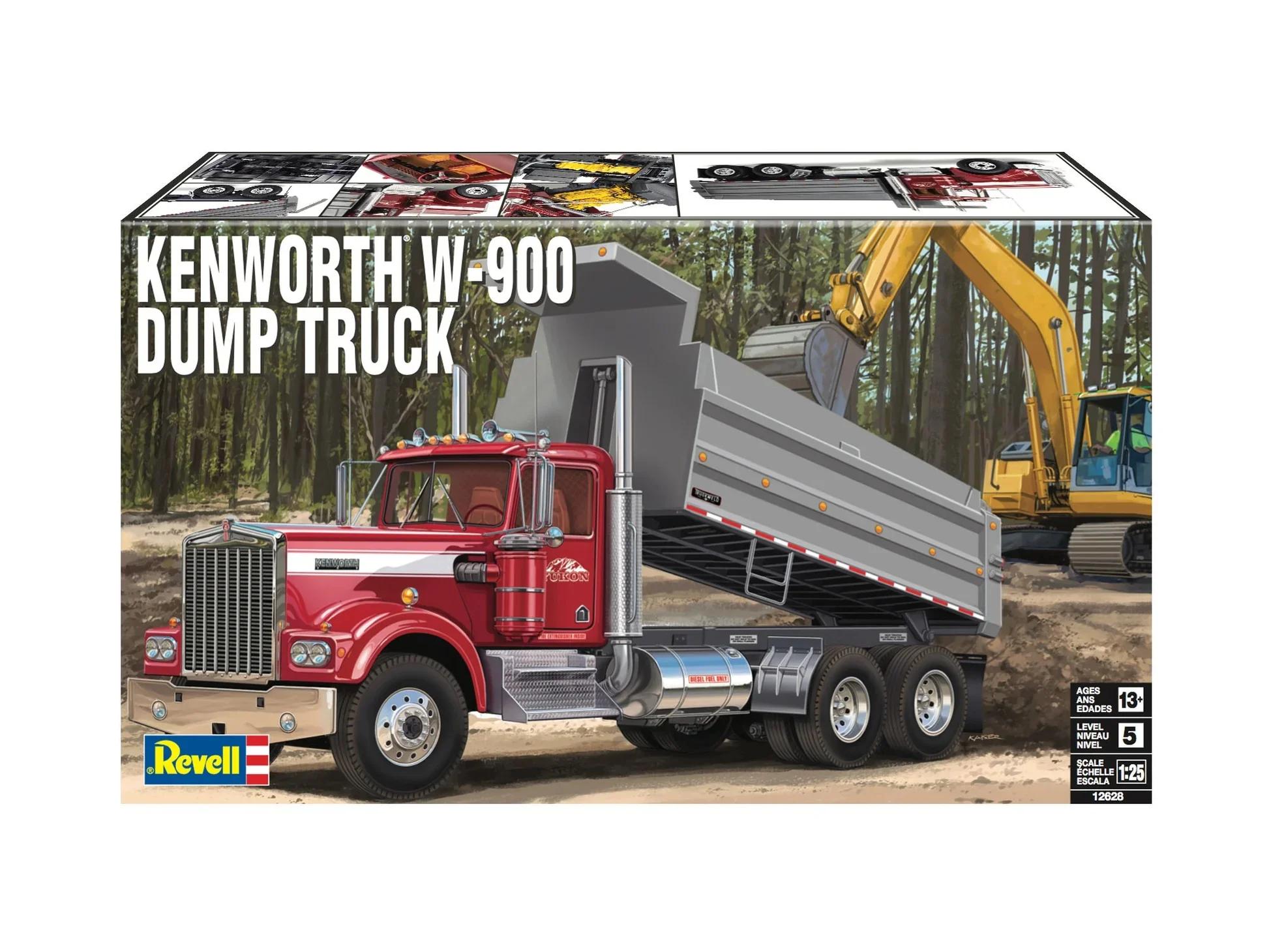 Revell 1/25 Kenworth W900 Dump Truck Model Kit — box art