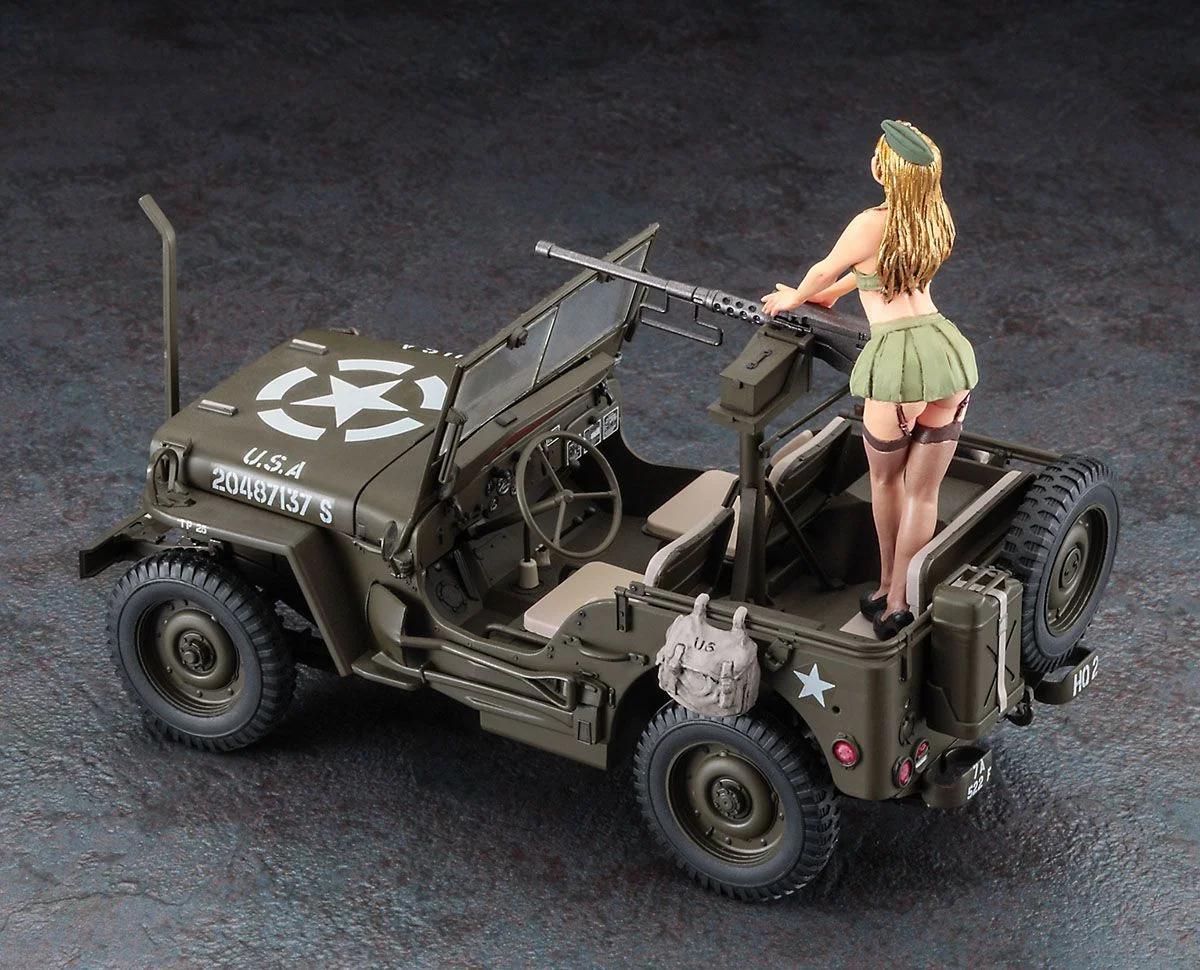 Hasegawa 1/24 1/4 Ton 4x4 Jeep with .50 Cal & Figure — official product photo 3