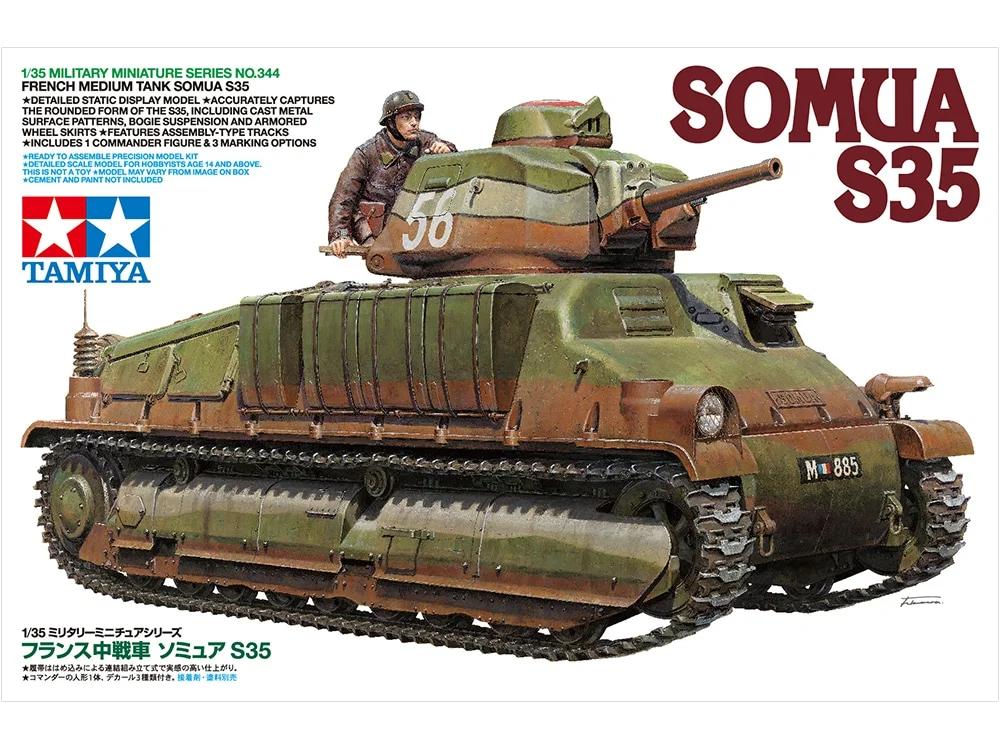 Tamiya 1/35 French Med Tank Somua S35 Model Kit — official product photo 2