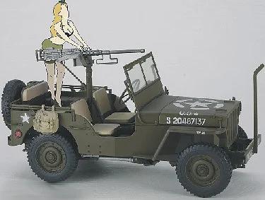 Hasegawa 1/24 1/4 Ton 4x4 Jeep with .50 Cal & Figure — box art