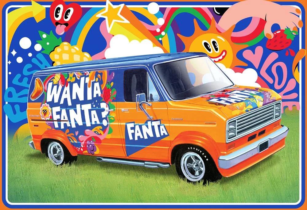 AMT 1/25 1977 Ford Custom Van Fanta Model Kit — box art