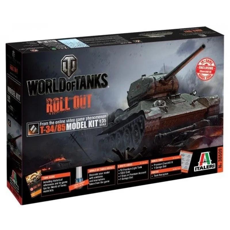 Italeri 1/35 T-34 World Tanks 85 Model Kit — box art