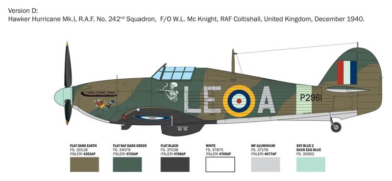 Italeri 1/48 Hurricane MK 1 Aces Model Kit — official product photo 4