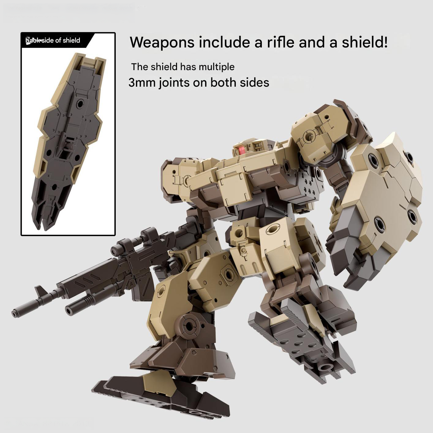 Bandai 1/144 30MM eEXM-9 Baskyrotto (Brown) Model Kit - Image 5 of 10