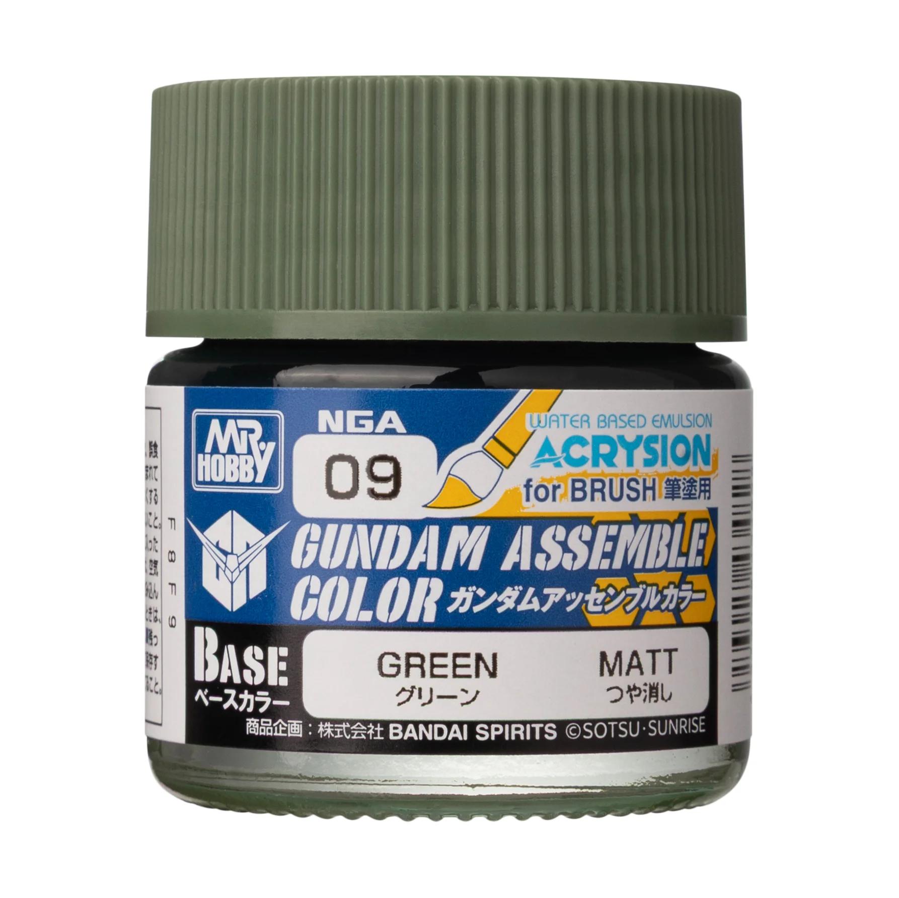 Mr. Hobby Gundam Assemble Color Green (NGA09) 10 ml — official product photo 1