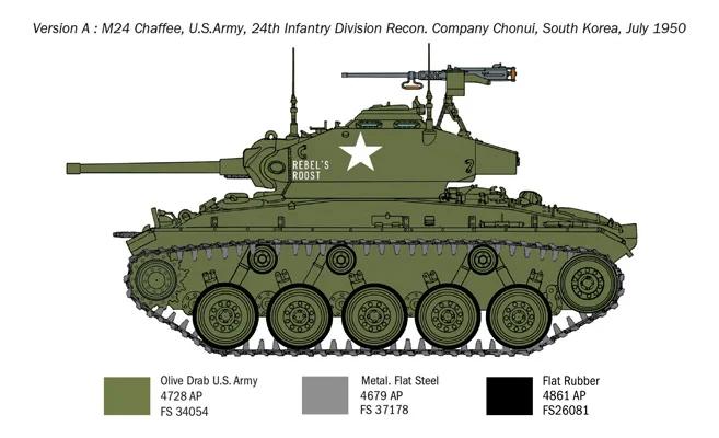 Italeri 1/35 M-24 Chaffee Korean War Model Kit — official product photo 4
